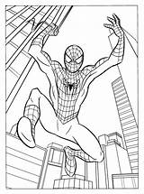 Spiderman Coloring Drawing Pages Printable Drawings Superheroes sketch template