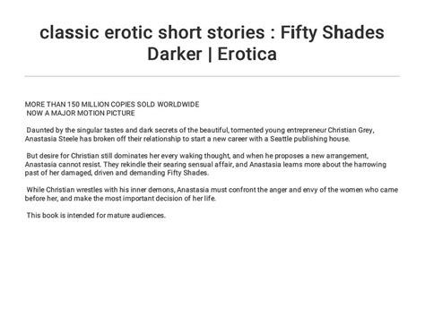 Classic Erotic Short Stories Fifty Shades Darker Erotica