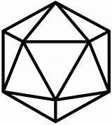 D20 Dice Sided Dungeons Pce Dadu sketch template