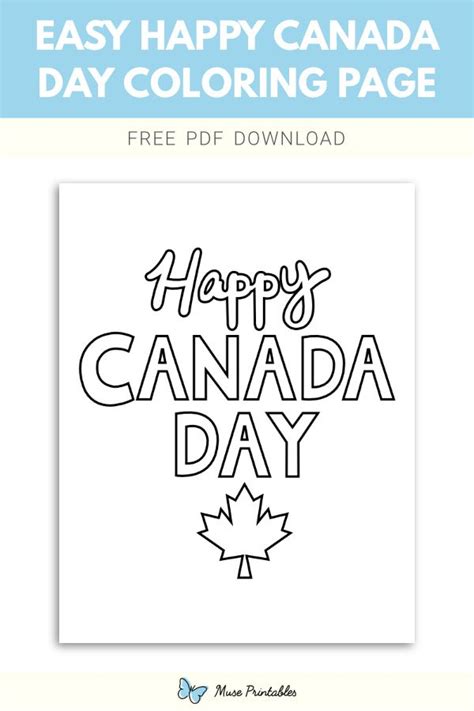 easy happy canada day coloring page   happy canada day