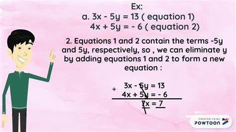 Solving Linear Equations By The Elimination Method Youtube