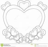 Frame Heart Card Valentine Coloring Shaped Illustration Vector Flower Preview sketch template