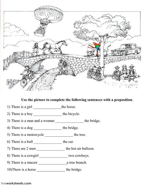 prepositions  place exercise