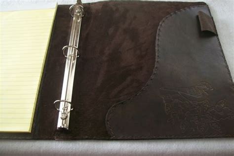handmade custom leather left handed business binder