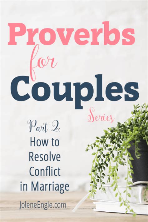 proverbs for couples how to resolve conflict in marriage
