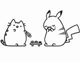 Pusheen Coloring Pages Pikachu Printable Dad Baby Coloringonly Imgcolor sketch template