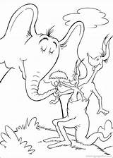 Horton Coloring Seuss Pages Dr Hears Who Book Printable Cartoons Kleurplaten Para Colorear Colouring Color Birthday Info Mim Getcolorings sketch template