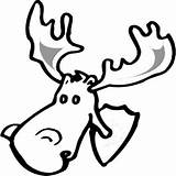 Moose Coloring Animal Outline Pages Face Animals Color Farm Printable Clipart Clip sketch template