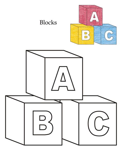 coloring pages abc blocks coloringpages