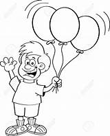 Balloons Boy Holding Clipart sketch template