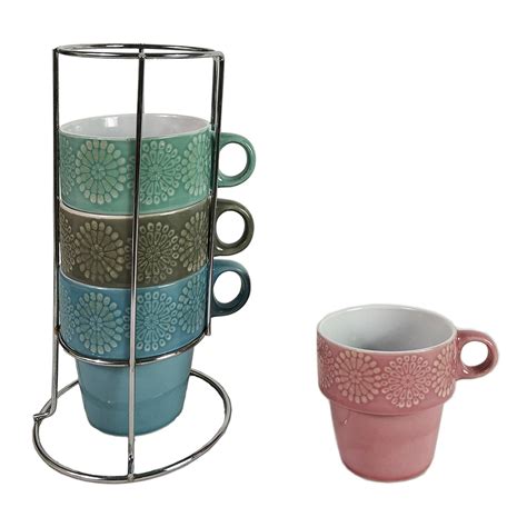 er set kaffeetassen mit relief kaffeetassen tasse  farben keramik