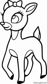 Coloring Reindeer Pages Rudolph Drawing Red Clarice Nosed Baby Christmas Step Deer Draw Face Cute Coloring4free Color Stuff Printables Drawings sketch template