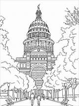 Coloring Texas Pages Capitol Building State Capital Printable Color Map Kids Landmarks Supercoloring Bright Colors Favorite Choose Drawing Buildings Categories sketch template