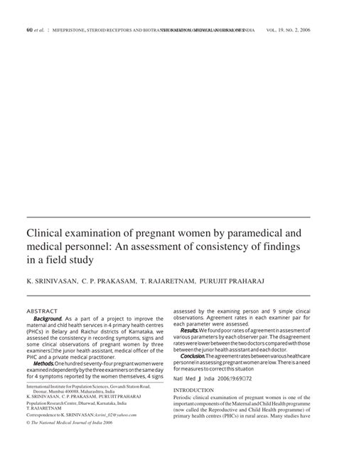 pdf clinical examination of pregnant women by paramedical and medical
