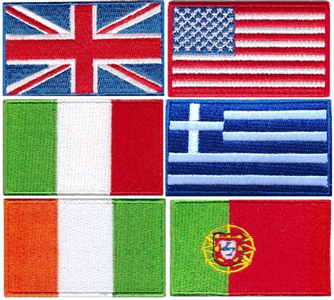 flag patches embroidered national flags sew  iron  country etsy uk