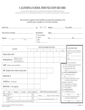 printable immunization card template forms fillable samples