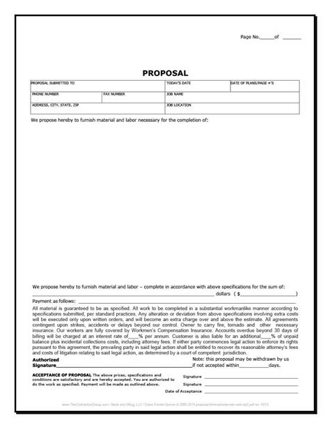 proposal fillable form printable forms