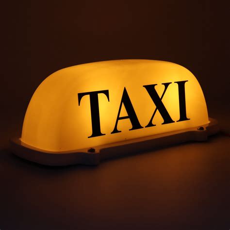 dcv car taxi cab lamp roof top word sign light  wires magnetic yellow ebay