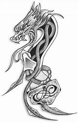 Dragon Tattoos Tattoo Designs Men Celtic Viking Thebodyisacanvas Dragons Shoulder Canvas Norse Choose Mythical Arm Sleeve Body Cool Board sketch template