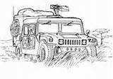 Hummer Coloring Humvee Military Army Pages Printable sketch template