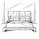 Slaapkamer Binnenlandse Overzicht Schetstekening Het Schets Binnenland Realistische Getrokken sketch template