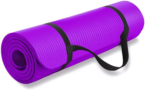 fit onn® yoga mat color purple for women and men with carry strap eva