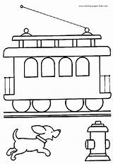 Coloriage Treni Tranvia Tranvias Crtež Tram Planse Jocuri Jucarii Caboose Vlakovi Colorat Bojanke Stampare Desenat Fise Printanje Djecu Bojanje sketch template