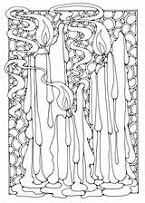 Coloring Candles Pages sketch template