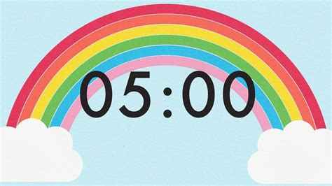 5 Minute Countdown Rainbow Timer 🌈 Classroom Timer Countdown For