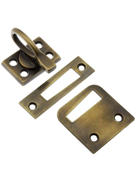 solid brass casement window latch  ring handle  antique  hand house  antique hardware