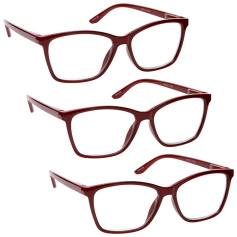 3 packs mens large designer style reading glasses spring hinges uv