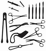 Surgical Instruments Vector Silhouettes Set Stock Scissors Illustration Royalty Depositphotos Tools Drawing Medical sketch template