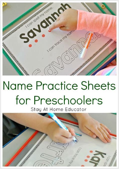practice sheets  learning  spell names  preschool