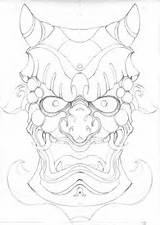 Japanese Tattoo Mask Demon Sketch Drawing Oni Traditional Lineart Coloring Japanise Pages Deviantart Drawings Draw Getdrawings Tattooimages Biz Mardi Gras sketch template
