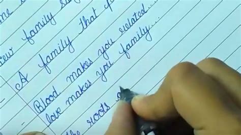 write neat cursive hand writing youtube