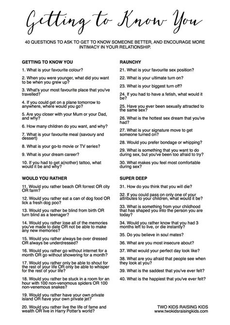 40 questions to ask to get to know someone better and