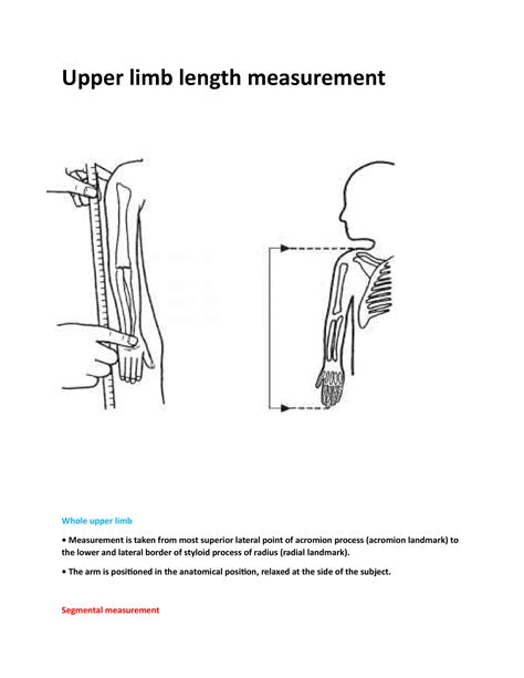 upper extremity length upper limb length measurement  upper limb