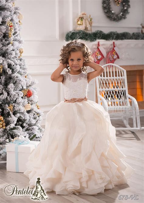 2015 Miniature Girls Wedding Dresses Ball Gown Ruffled