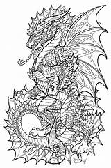 Dragon Coloring Pages Colouring Dragons Adults Printable Deviantart Drawings Adult sketch template