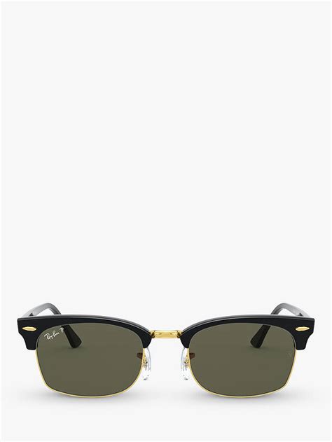 ray ban rb3916 unisex polarised rectangular sunglasses black grey at