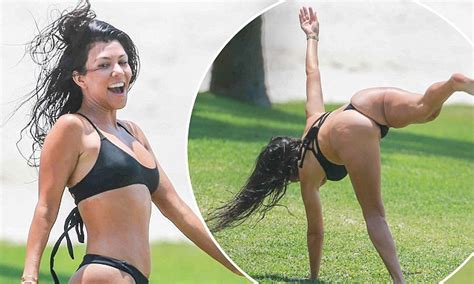 kourtney kardashian displays her body in a skimpy bikini daily mail online