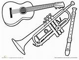 Worksheets Sheets Trombone Musical Getcolorings sketch template