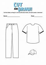Worksheets Printable Clothes Kindergarten Clothing Preschoolers Worksheet Matching Worksheeto Via sketch template