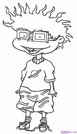 Rugrats Coloring Pages Chuckie Draw Drawing Step Hey Arnold Finster Cartoon Nickelodeon Printable Color Characters Character Cartoons Kids Drawings Sheet sketch template