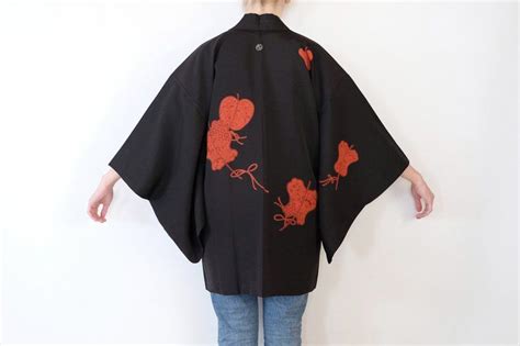 black haori excellent condition haori kimono silk etsy kimono