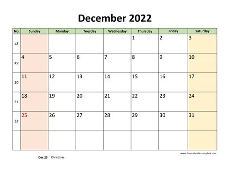 december  calendar  printable printable calendar