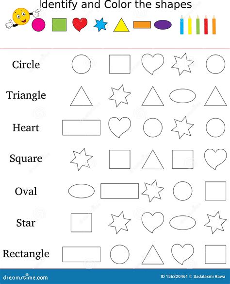 worksheet identify count basic shapes cartoon vector cartoondealer
