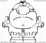 Frankenstein Outlined Pudgy Angry Clipart Cartoon Cory Thoman Coloring Vector 2021 sketch template