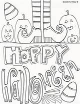 Halloween Coloring Doodle Girl Pages Sheets Alley Scout Printable Happy Fall Kids Colouring Witch Color Costume Books Drawings Fun Book sketch template