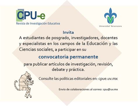 Convocatoria Permanente Cpu E Revista De Investigación Educativa
